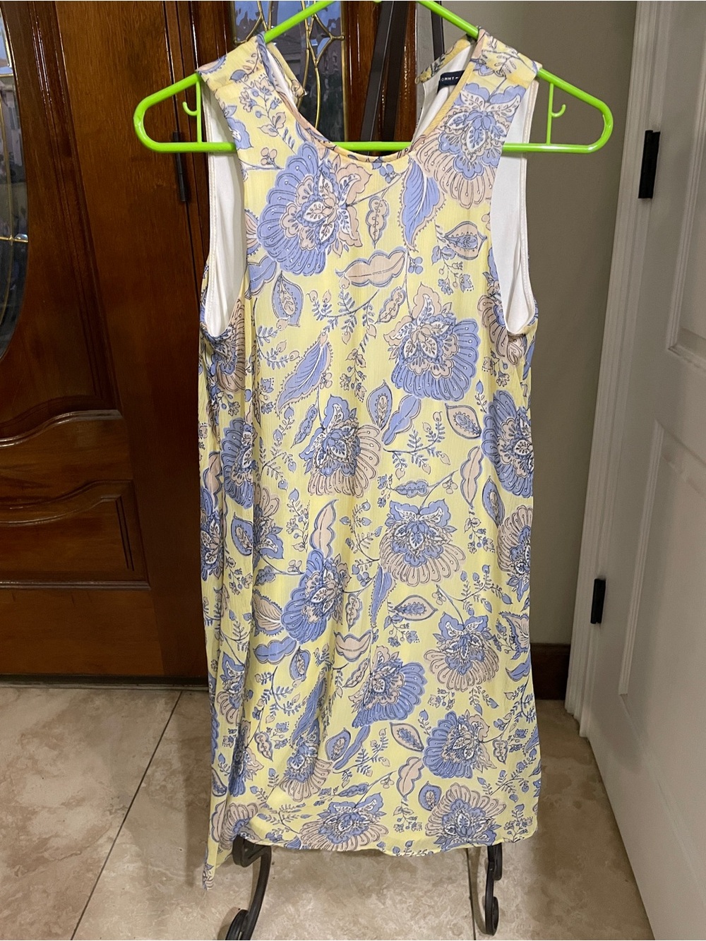Tommy Hilfiger Yellow and Blue Floral Sleeveless Dress size S